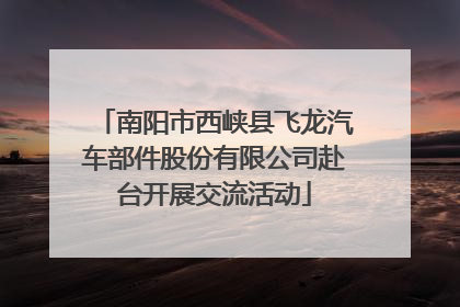 南阳市西峡县飞龙汽车部件股份有限公司赴台开展交流活动