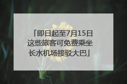 即日起至7月15日 这些旅客可免费乘坐长水机场接驳大巴