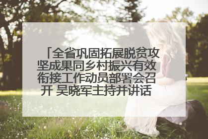 全省巩固拓展脱贫攻坚成果同乡村振兴有效衔接工作动员部署会召开 吴晓军主持并讲话 罗东川作安排部署