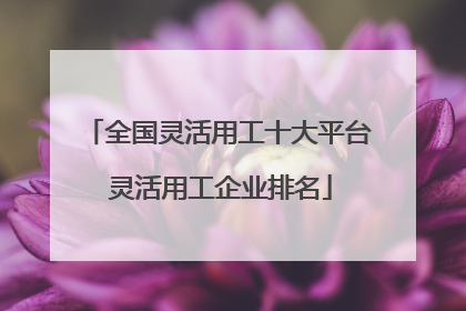 全国灵活用工十大平台 灵活用工企业排名
