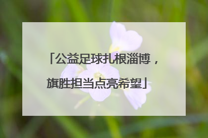 公益足球扎根淄博，旗胜担当点亮希望