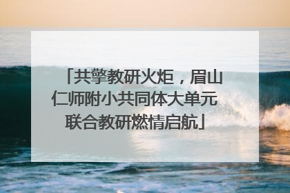 共擎教研火炬，眉山仁师附小共同体大单元联合教研燃情启航