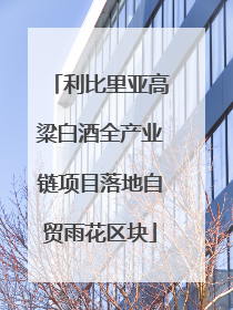 利比里亚高粱白酒全产业链项目落地自贸雨花区块