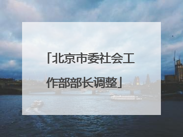 北京市委社会工作部部长调整