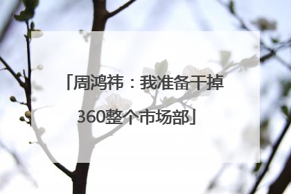 周鸿祎：我准备干掉360整个市场部