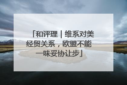 和评理｜维系对美经贸关系，欧盟不能一味妥协让步