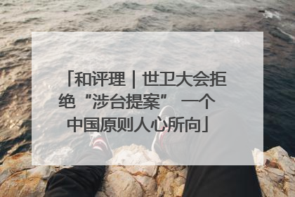 和评理｜世卫大会拒绝“涉台提案” 一个中国原则人心所向