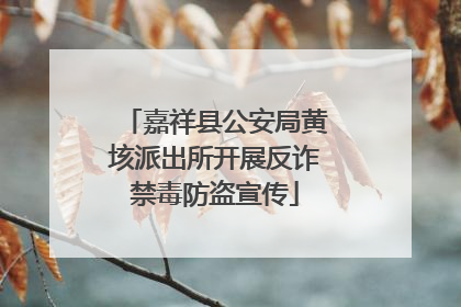 嘉祥县公安局黄垓派出所开展反诈禁毒防盗宣传