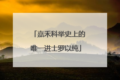嘉禾科举史上的唯一进士罗以纯
