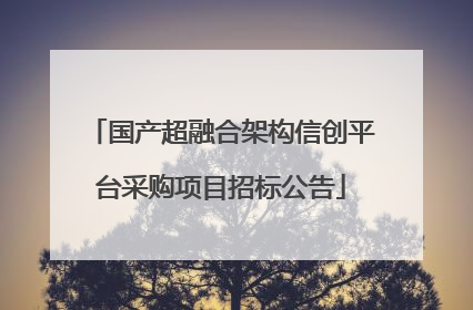 国产超融合架构信创平台采购项目招标公告