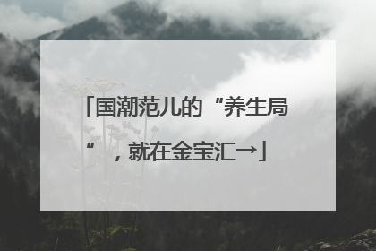 国潮范儿的“养生局”，就在金宝汇→