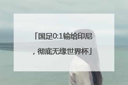国足0:1输给印尼，彻底无缘世界杯