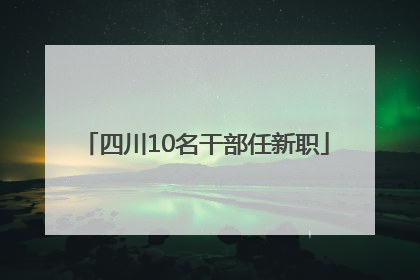 四川10名干部任新职