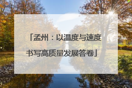 孟州：以温度与速度书写高质量发展答卷