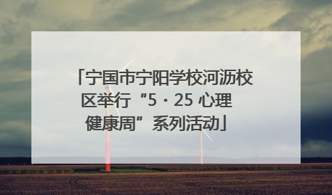 宁国市宁阳学校河沥校区举行“5・25 心理健康周”系列活动