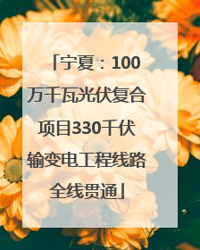 宁夏：100万千瓦光伏复合项目330千伏输变电工程线路全线贯通