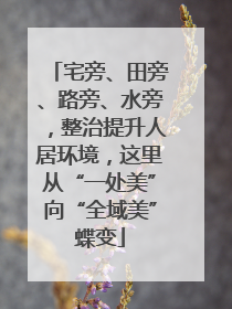 宅旁、田旁、路旁、水旁，整治提升人居环境，这里从“一处美”向“全域美”蝶变