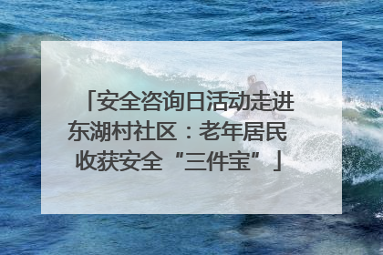 安全咨询日活动走进东湖村社区：老年居民收获安全“三件宝”