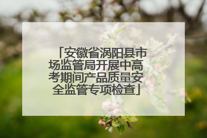 安徽省涡阳县市场监管局开展中高考期间产品质量安全监管专项检查