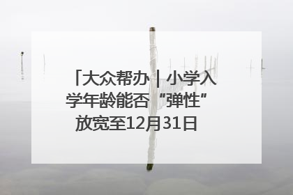 大众帮办｜小学入学年龄能否“弹性”放宽至12月31日？有地方已在探索
