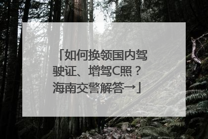 如何换领国内驾驶证、增驾C照？海南交警解答→
