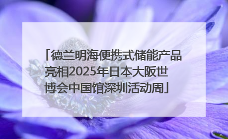 德兰明海便携式储能产品亮相2025年日本大阪世博会中国馆深圳活动周
