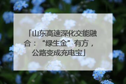 山东高速深化交能融合：“绿生金”有方，公路变成充电宝
