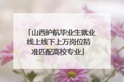山西护航毕业生就业 线上线下上万岗位精准匹配高校专业