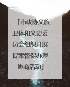 市政协文旅卫体和文史委员会组织开展提案督促办理协商活动