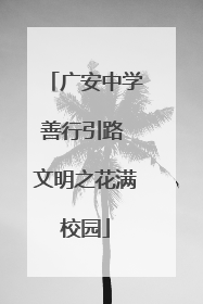 广安中学善行引路 文明之花满校园