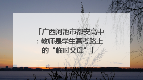 广西河池市都安高中：教师是学生高考路上的“临时父母”