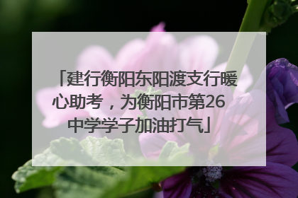 建行衡阳东阳渡支行暖心助考，为衡阳市第26中学学子加油打气