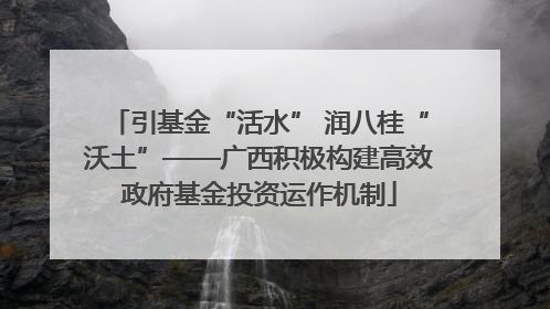 引基金“活水” 润八桂“沃土”——广西积极构建高效政府基金投资运作机制