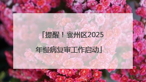 提醒！襄州区2025年慢病复审工作启动