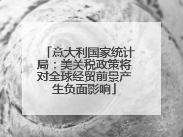 意大利国家统计局：美关税政策将对全球经贸前景产生负面影响
