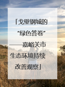 戈壁钢城的“绿色答卷”——嘉峪关市生态环境持续改善观察