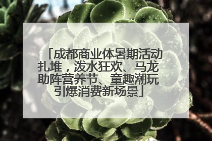 成都商业体暑期活动扎堆，泼水狂欢、马龙助阵营养节、童趣潮玩引爆消费新场景