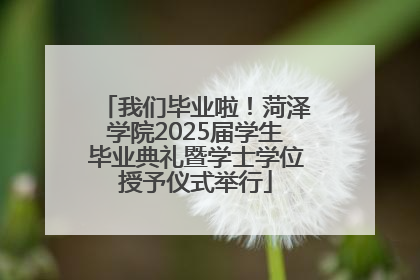 我们毕业啦！菏泽学院2025届学生毕业典礼暨学士学位授予仪式举行
