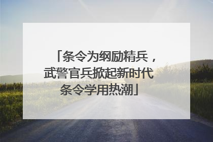 条令为纲励精兵，武警官兵掀起新时代条令学用热潮