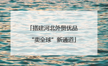 搭建河北外贸优品“卖全球”新通道