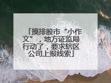 摸排股市“小作文”，地方证监局行动了，要求辖区公司上报线索