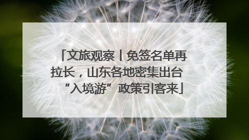 文旅观察丨免签名单再拉长，山东各地密集出台“入境游”政策引客来
