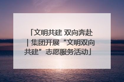 文明共建 双向奔赴｜集团开展“文明双向共建”志愿服务活动