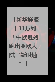 新华鲜报丨11万列！中欧班列跑出亚欧大陆“新时速”
