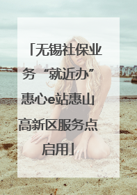 无锡社保业务“就近办”惠心e站惠山高新区服务点启用