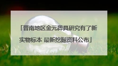晋南地区金元葬具研究有了新实物标本 最新挖掘资料公布