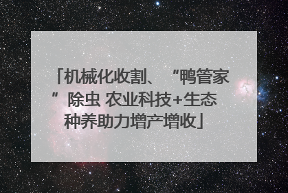 机械化收割、“鸭管家”除虫 农业科技+生态种养助力增产增收