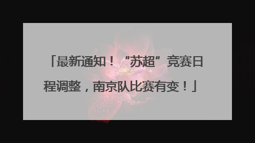 最新通知！“苏超”竞赛日程调整，南京队比赛有变！