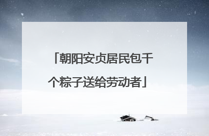 朝阳安贞居民包千个粽子送给劳动者