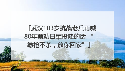 武汉103岁抗战老兵再喊80年前劝日军投降的话 “缴枪不杀，放你回家”